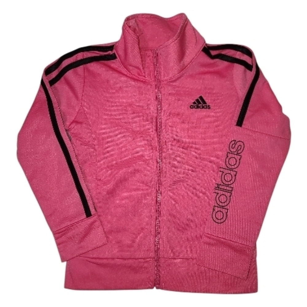 Adidas Pink Tracksuit with Black Accents 4t - Picture 5 of 11